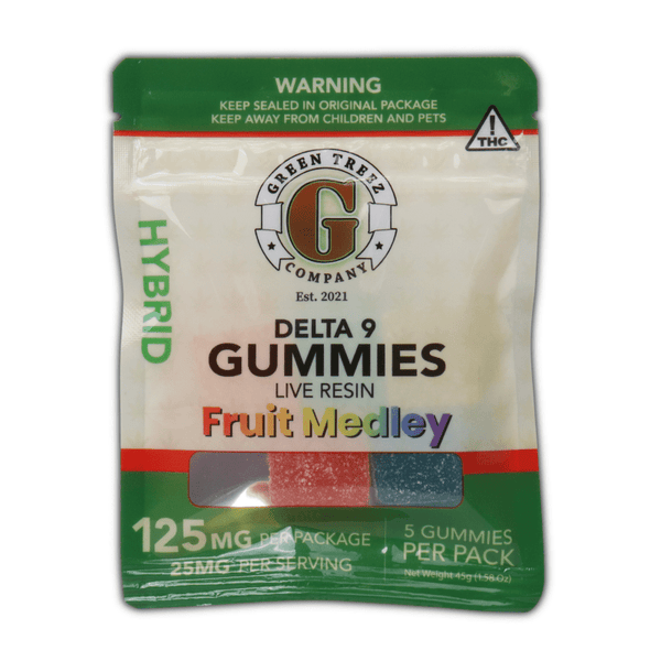 Live Resin THC Gummies 125mg - Fruit Medley 5 Count - sold by Green Treez Company