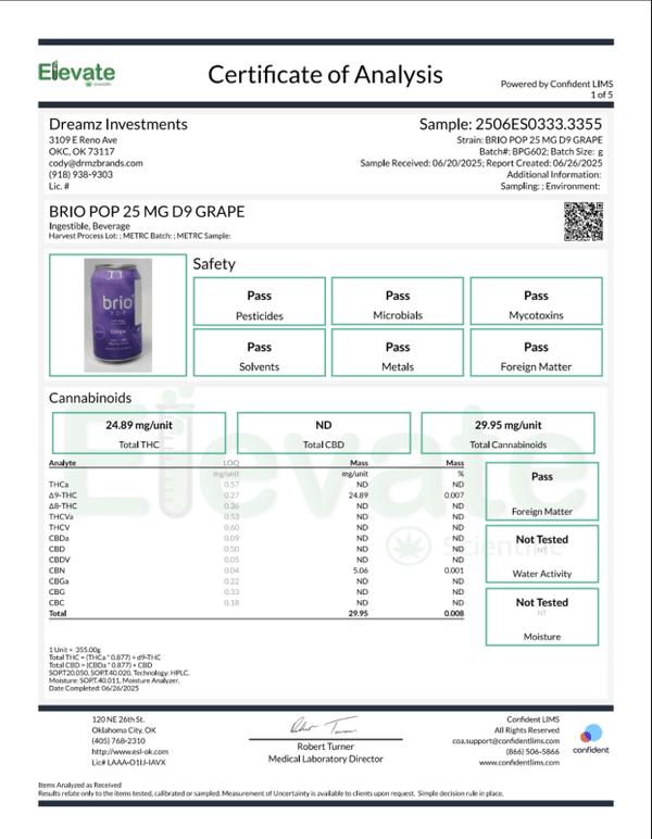 Low Sugar Grape Soda 35mg THC CBN - sold by Green Treez Company