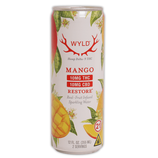 Mango Restore Sparkling Water 20mg THC+CBD - sold by Green Treez Company