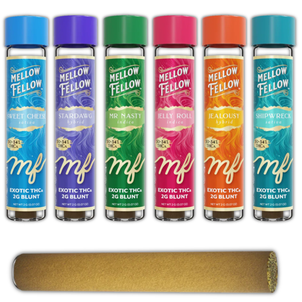 Mellow Fellow Infused THCa Blunts Glass Tip 2g - All Strains - sold by Green Treez Company