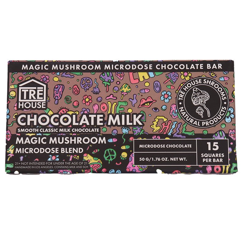 magic mushroom chocolate bar packaging - Psychedelic Today Trehouse Milk Chocolate Mushroom Chocolate | 150Mg | Legal Mushrooms – Green Treez Company