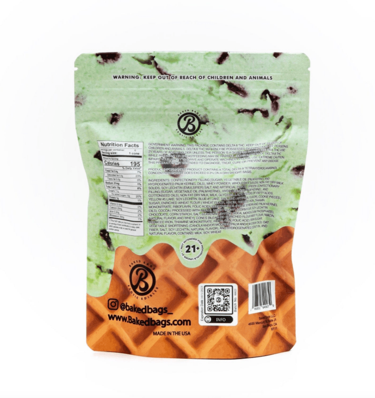mint chocolate chip disposable vape Baked Bags Mint Chocolate Chip Cone | 150mg