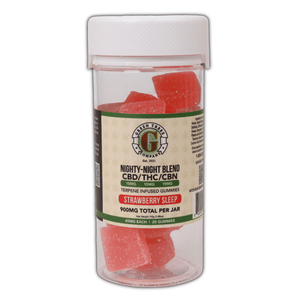 Nighty Night Strawberry Sleep Gummies 900mg THC CBN CBD - sold by Green Treez Company
