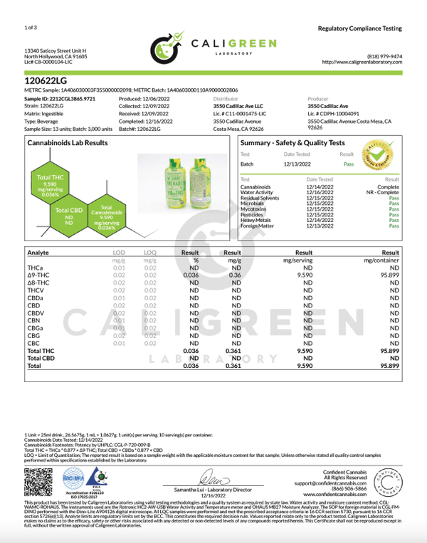 OG Lemonade 100mg Delta 9 THC - sold by Green Treez Company
