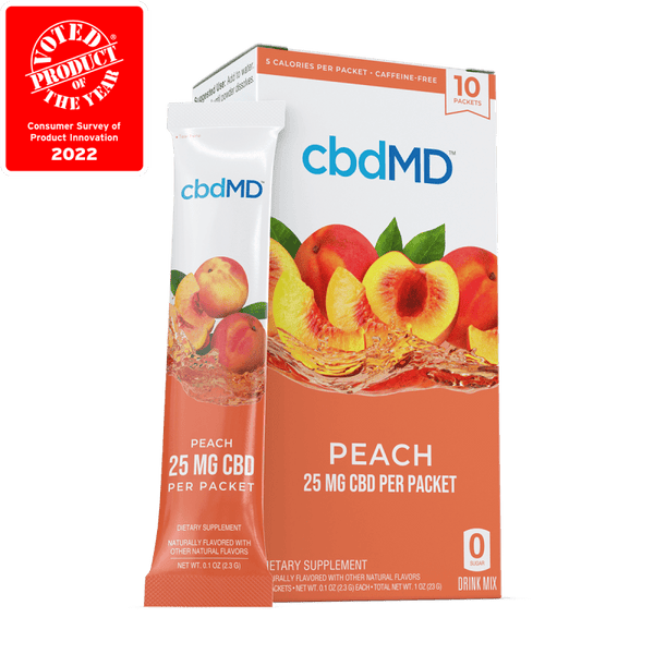 Peach Drink Powder Single Packet Broad Spectrum CBD 25mg - sold by Green Treez Company