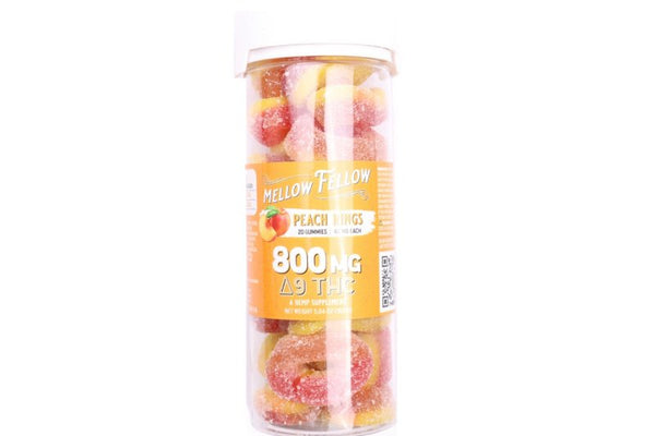 Peach Rings Gummies 800mg 1:1 Delta 9 THC CBD - sold by Green Treez Company