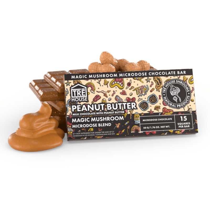 TreHouse Peanut Butter Mushroom Chocolate | 150mg | Legal Mushrooms Green Treez Company TreHouse Peanut Butter Mushroom Chocolate | 150mg | Legal Mushrooms Green Treez Company