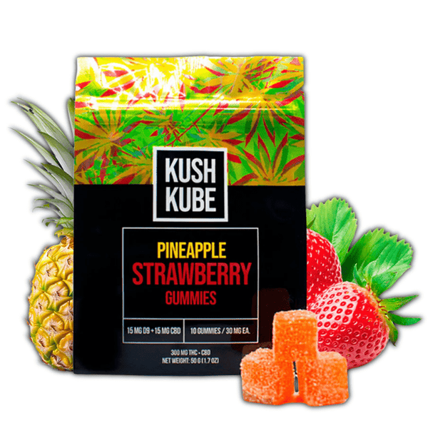 Pineapple Strawberry Kush Kube 300mg THC CBD - sold by Green Treez Company
