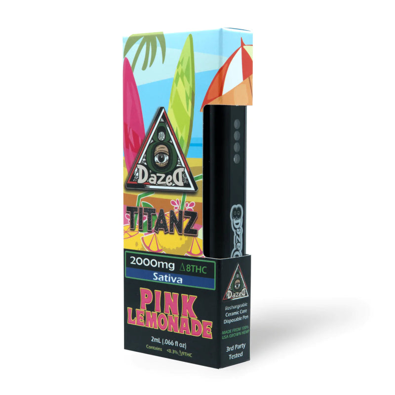 core disposable vape thc Dazed8 Pink Lemonade Titanz Disposable | 2 grams