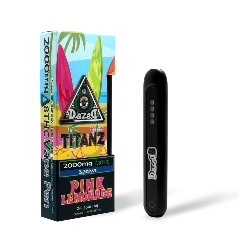 Dazed8 Pink Lemonade Titanz Disposable | 2 grams | Delta 8 THC Green Treez Company Dazed8 Pink Lemonade Titanz Disposable | 2 grams | Delta 8 THC Green Treez Company