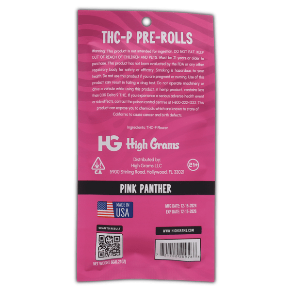 Pink Panther THCp Infused Prerolls 2x 1g - sold by Green Treez Company