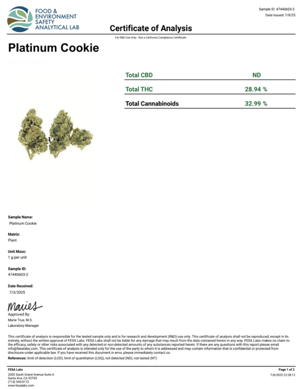 Platinum Cookies Craft Primo Preroll 1.5g THCa - sold by Green Treez Company