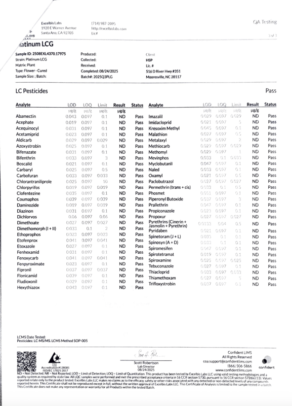 Platinum LCG THCa Flower - sold by Green Treez Company