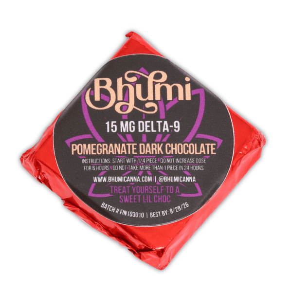 Pomegranate Dark Chocolate 15mg Delta 9 THC - sold by Green Treez Company
