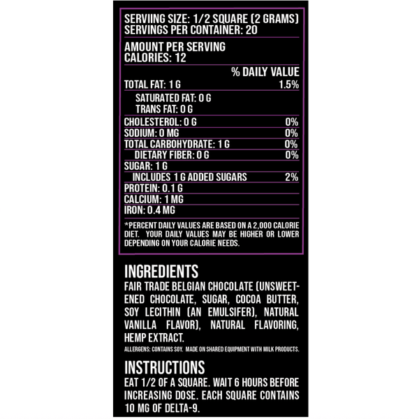 Pomegranate Dark Chocolate 15mg Delta 9 THC - sold by Green Treez Company