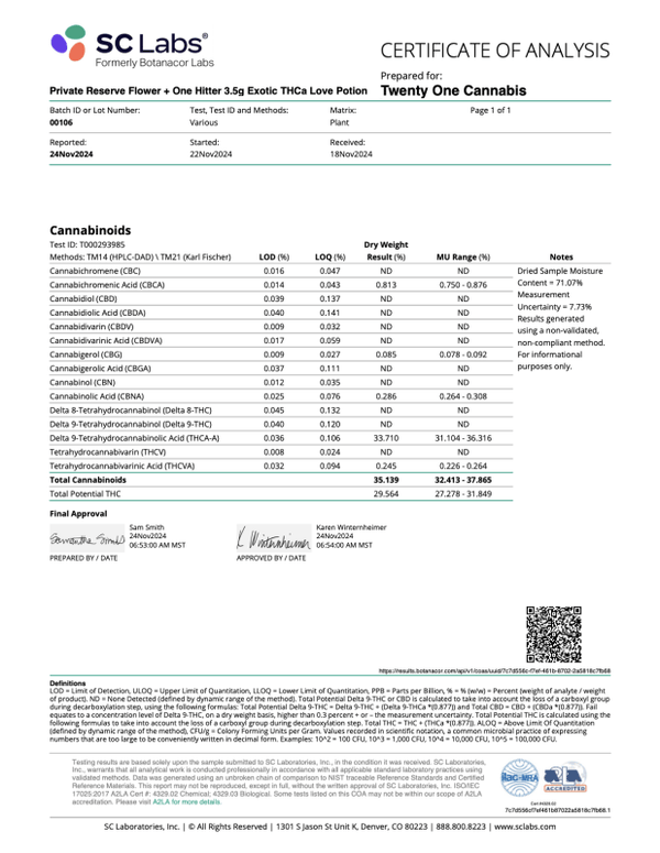 Private Reserve THCa Flower 3.5g One Hitter - sold by Green Treez Company