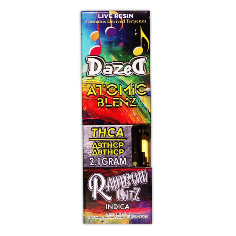 Dazed8 Rainbow Untz Atomic Blenz Disposable | 2 grams | THCa THCp Green Treez Company Dazed8 Rainbow Untz Atomic Blenz Disposable | 2 grams | THCa THCp Green Treez Company