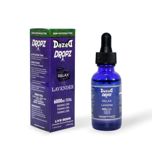 Relax Oil Tincture Lavender Dropz 6000mg CBD CBN CBG - sold by Green Treez Company