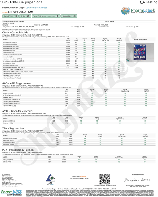 Shrumfuzed Tabz Blue Slushee 12000mg Mushrooms - sold by Green Treez Company