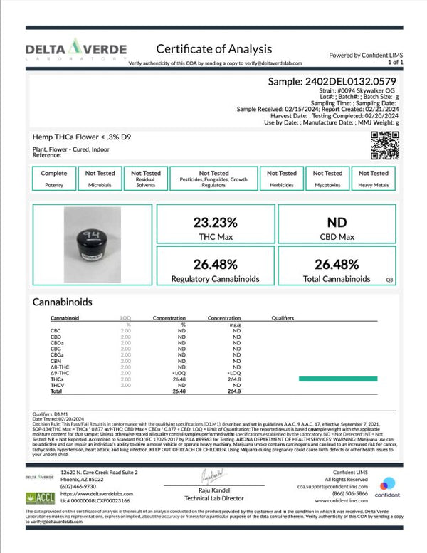 Skywalker OG Flower THCa - sold by Green Treez Company