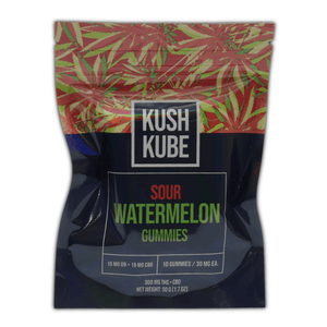 Sour Watermelon Kush Kube 300mg THC CBD - sold by Green Treez Company