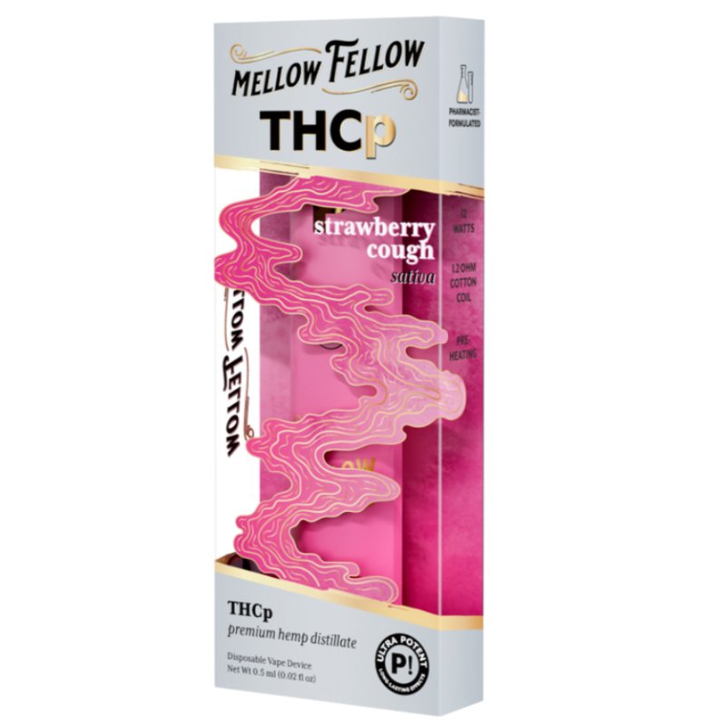 Mellow Fellow Strawberry Cough Disposable | .5 gram | THCp Green Treez Company Mellow Fellow Strawberry Cough Disposable | .5 gram | THCp Green Treez Company