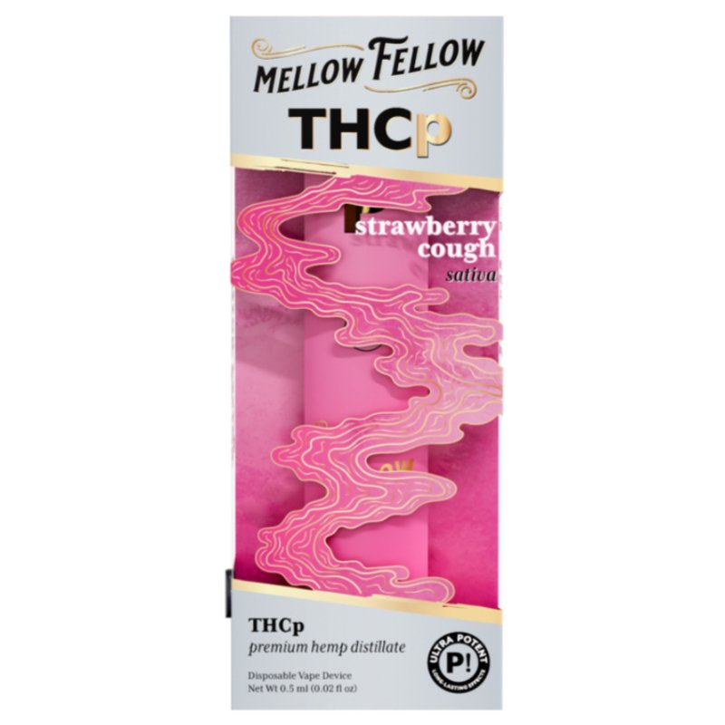 Mellow Fellow Strawberry Cough Disposable | .5 gram | THCp Green Treez Company Mellow Fellow Strawberry Cough Disposable | .5 gram | THCp Green Treez Company