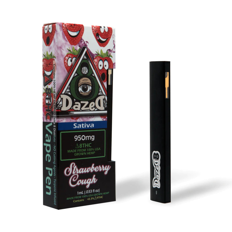 Dazed8 Strawberry Cough Disposable | 1 gram | Delta 8 THC Green Treez Company Dazed8 Strawberry Cough Disposable | 1 gram | Delta 8 THC Green Treez Company