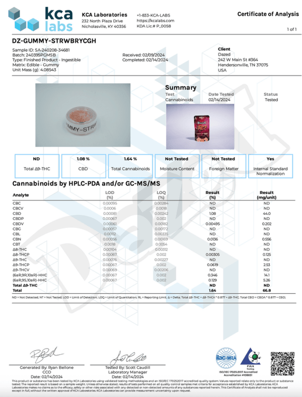 Strawberry Cough Live Rosin Gummies 386mg THCp HHC CBD - sold by Green Treez Company