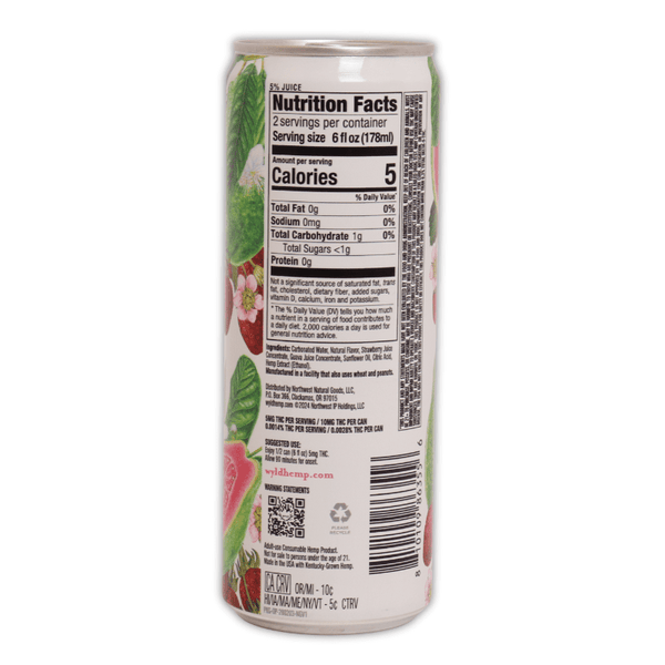 Strawberry Guava Bliss Sparkling Water 20mg THC+CBC - sold by Green Treez Company