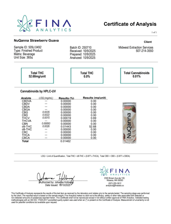 Strawberry Guava Cooler 50mg Delta 9 THC - sold by Green Treez Company