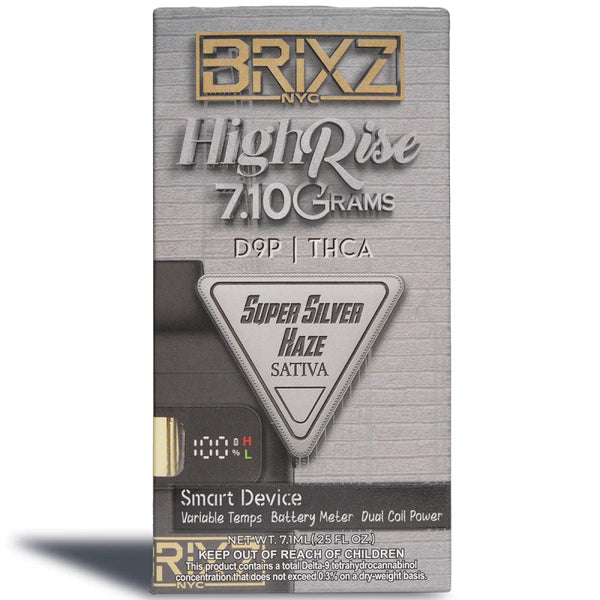 Super Silver Haze HighRise Brixz Disposable 7g THCa Delta 9 THCp - sold by Green Treez Company