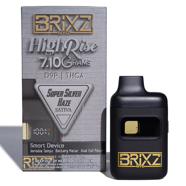 Super Silver Haze HighRise Brixz Disposable 7g THCa Delta 9 THCp - sold by Green Treez Company