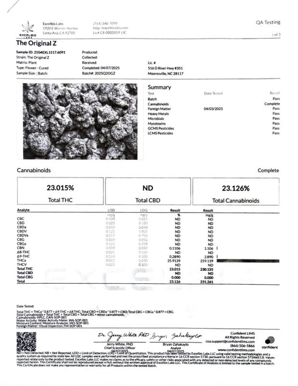 The Original Z THCa Flower - sold by Green Treez Company