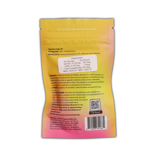 Urb Live Resin Disposable
