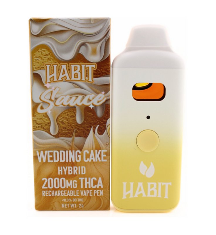 Habit Hemp Wedding Cake Disposable | 2 grams | THCa Live Resin Green Treez Company Habit Hemp Wedding Cake Disposable | 2 grams | THCa Live Resin Green Treez Company