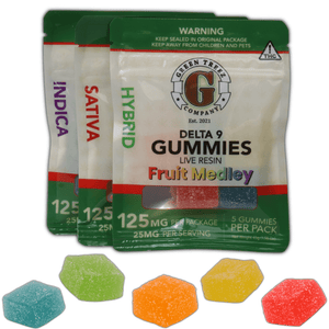 Wholesale Live Resin THC Gummies 125mg - Fruit Medley 5 Count - sold by Green Treez Company