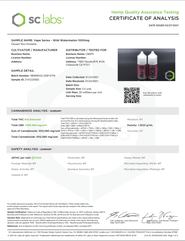 CBDfx Vape Juice Wild Watermelon | 1000mg | Broad Spectrum CBD Green Treez Company CBDfx Vape Juice Wild Watermelon | 1000mg | Broad Spectrum CBD Green Treez Company