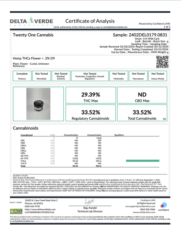 Wildcard Prerolls Twin Pack 2g THCa - sold by Green Treez Company