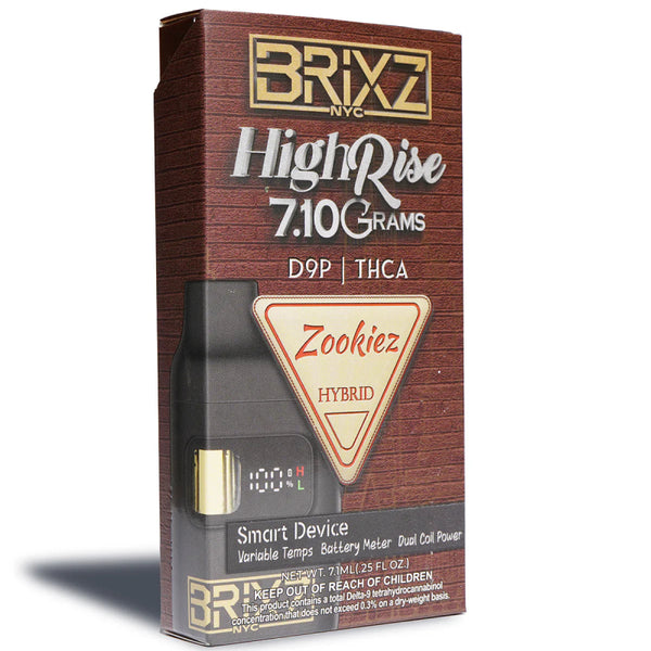 Zookiez HighRise Brixz Disposable 7g THCa Delta 9 THCp - sold by Green Treez Company