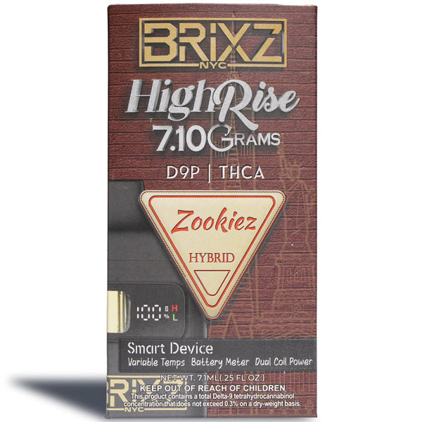 Zookiez HighRise Brixz Disposable 7g THCa Delta 9 THCp - sold by Green Treez Company